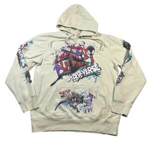 Spider-Man Across the Spider-Verse Hoodie Mens Medium Marvel Graphic Pullover